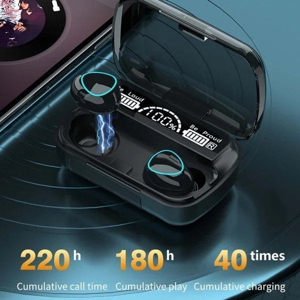 TWS BLUETOOTH 5.1 EARPHONES WATERPROOF CHARGING BOX